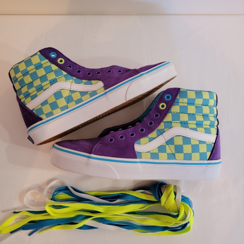 VAN'S Crazy Check Ultraviolet Hi-Tops